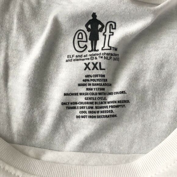 ELF Womens T-Shirt Size XXL Elf Smiling is my Favortite Christmas Holiday Shirt - Picture 4 of 4